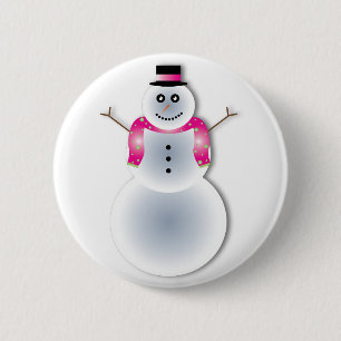 creepy christmas snowman 6 cm round badge
