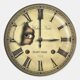 Creepy Clock Personalised Classic Round Sticker