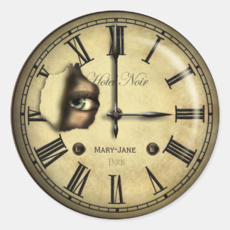 Creepy Clock Personalised Classic Round Sticker