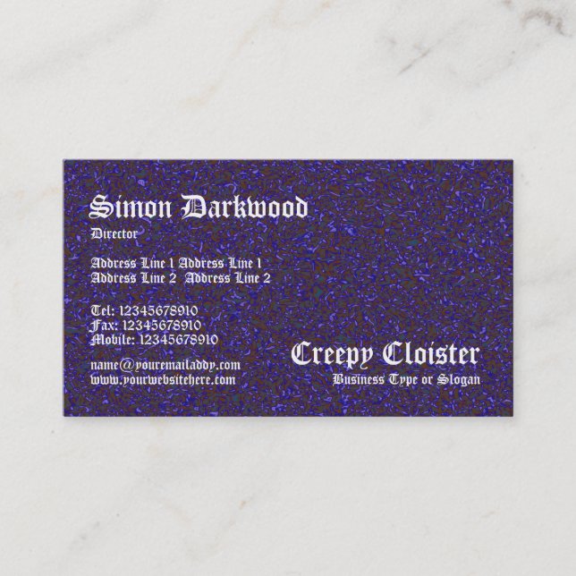 Creepy Cloister 02 - Colour Tex Business Card (Front)