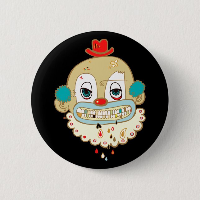 Creepy Clown 6 Cm Round Badge (Front)
