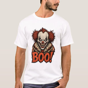 Creepy Clown BOO Scary Halloween T-Shirt