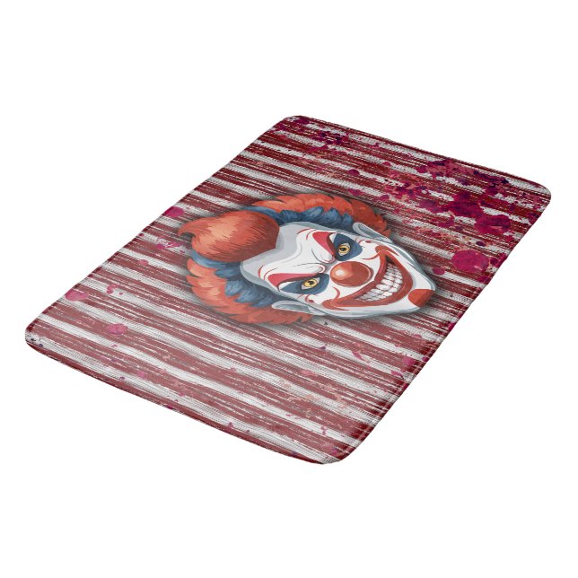 Creepy Clown Carnival Halloween Bath Mat (Angled)