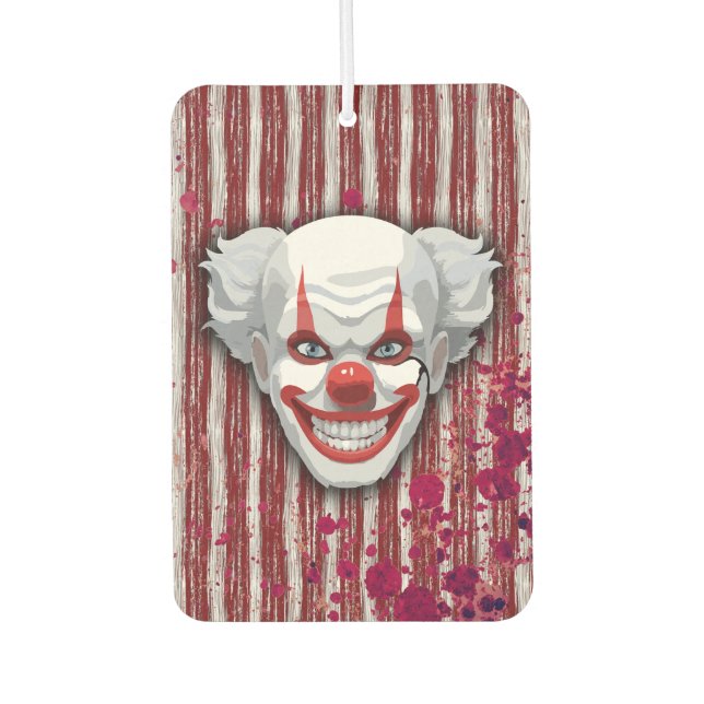 Creepy Clown Carnival Halloween Car Air Freshener (Front)