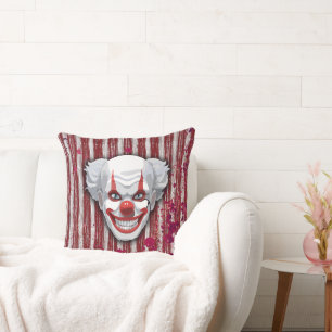 Creepy Clown Carnival Halloween Cushion