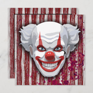 Creepy Clown Carnival Halloween Invitation
