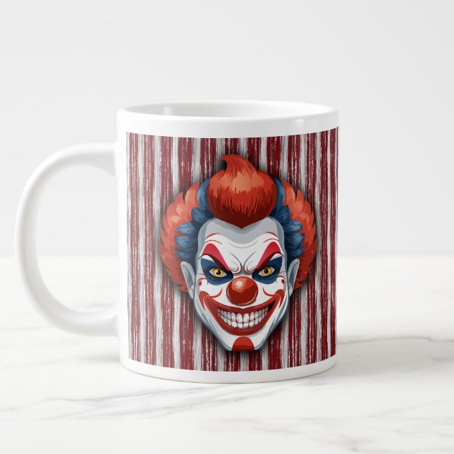 Creepy Clown Carnival Halloween Large Coffee Mug (Left)