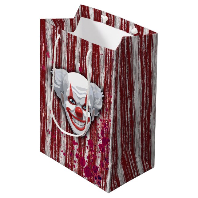 Creepy Clown Carnival Halloween Medium Gift Bag (Front Angled)