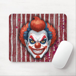 Creepy Clown Carnival Halloween Mouse Pad
