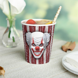 Creepy Clown Carnival Halloween Paper Cups