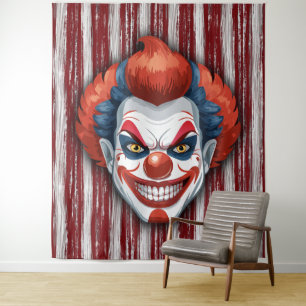 Creepy Clown Carnival Halloween Photo Backdrop Tapestry
