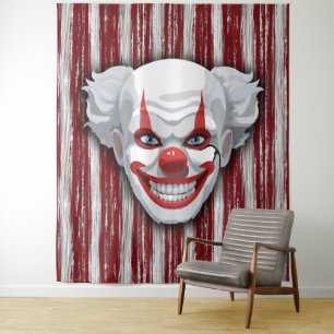 Creepy Clown Carnival Halloween Photo Backdrop Tapestry
