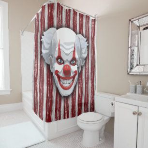 Creepy Clown Carnival Halloween Shower Curtain