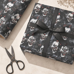 Creepy Clown Horror Halloween Wrapping Paper