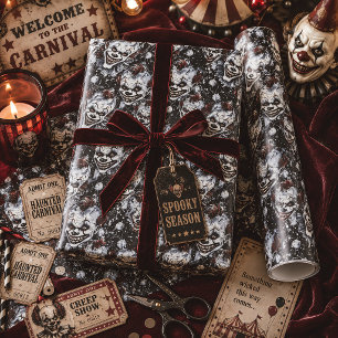 Creepy Clown Horror Halloween Wrapping Paper