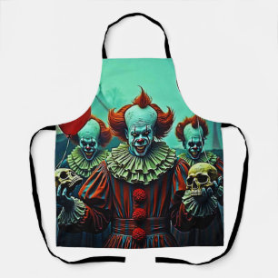 Creepy Clown Horror Scene Design Apron