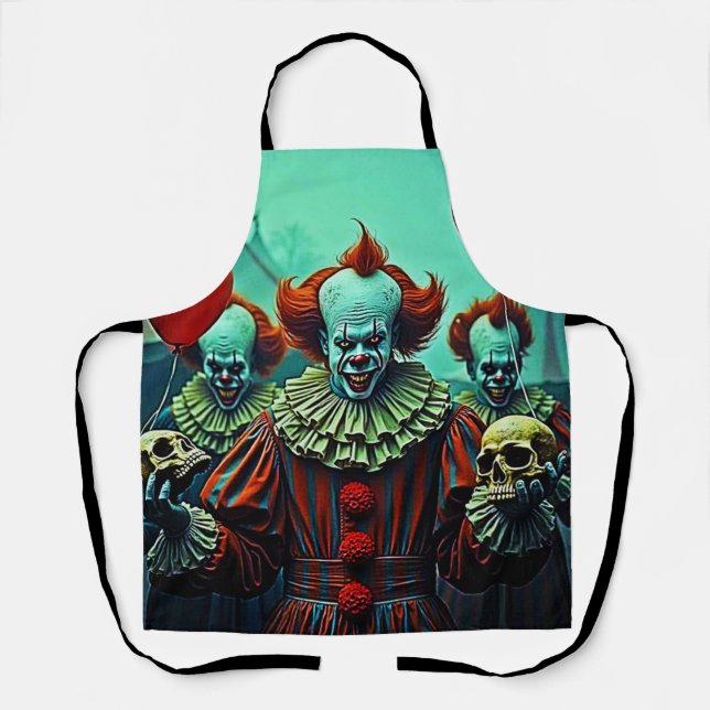Creepy Clown Horror Scene Design Apron (Front)