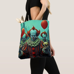 Creepy Clown Horror Scene Design Tote Bag