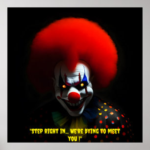 Creepy Clown Phobia Scary Gag Custom  Poster