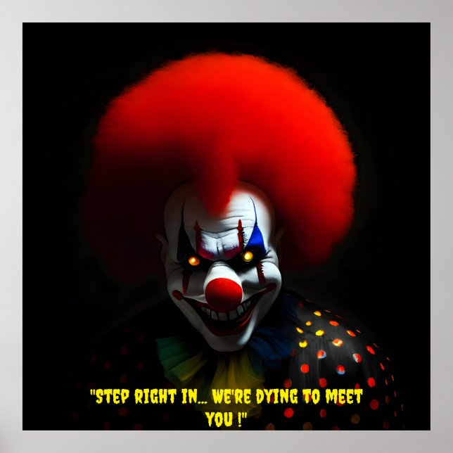 Creepy Clown Phobia Scary Gag Custom  Poster (Front)