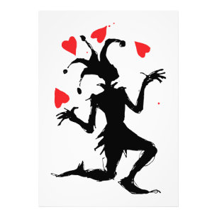 Creepy Clown Playing with Hearts Photo Print