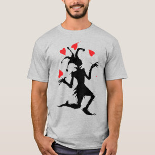 Creepy Clown Playing with Hearts T-Shirt