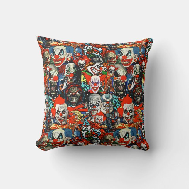 Creepy Clowns Throw pillow (Front)