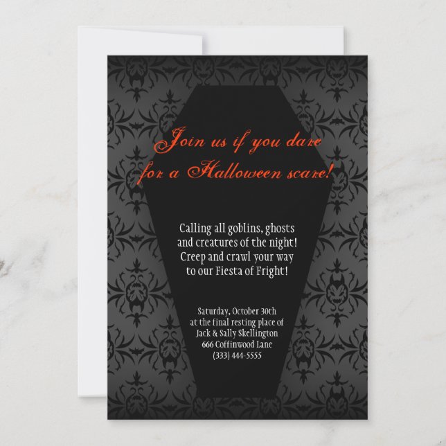 Creepy Coffin Invitation (Front)