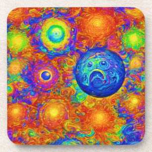 Creepy Colorful Sad Planets Coaster