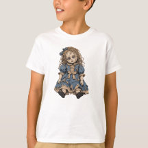 Creepy Cracked porcelain Doll Basic Tshirt