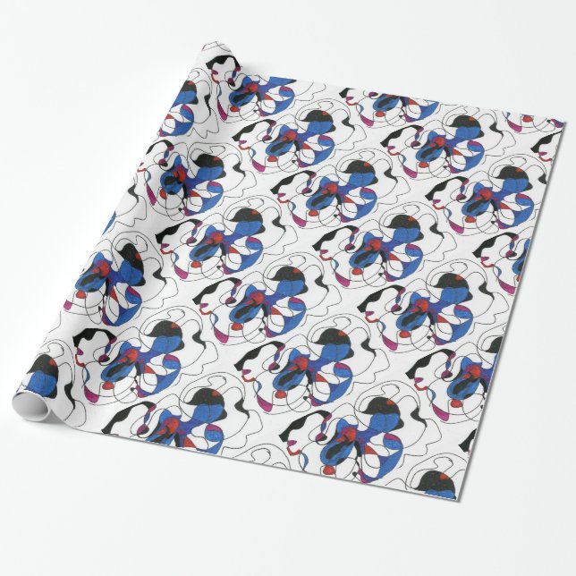 "Creepy Crawleys" Abstract Wrapping Paper (Unrolled)