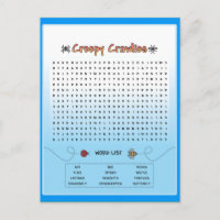 Creepy Crawlies Word Search
