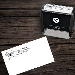 Creepy crawling Spiders in Triangle Shaped Web Self-inking Stamp