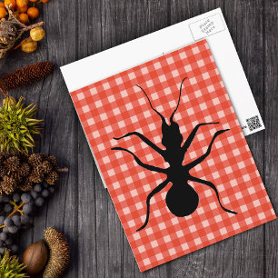Creepy Crawly Ants Plaid Tablecloth Postcard