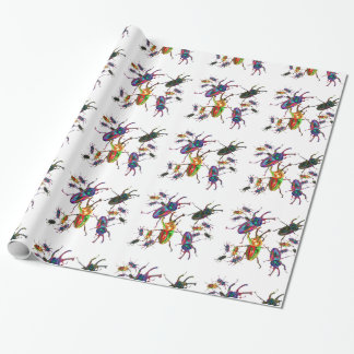 Creepy Crawly Beetle insects gift wrap, stag bugs Wrapping Paper