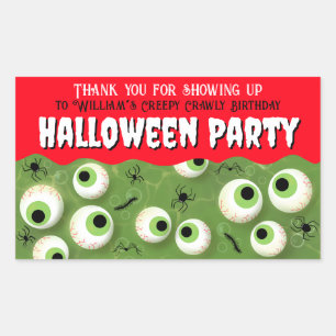 Creepy crawly Halloween Witches brew Party Rectangular Sticker