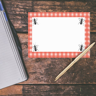 Creepy Crawly Marching Black Ant Plaid Tablecloth Post-it Notes