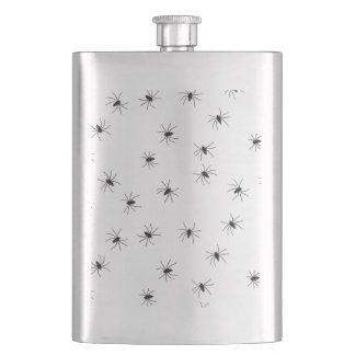 Creepy Crawly Spiders Hip Flask
