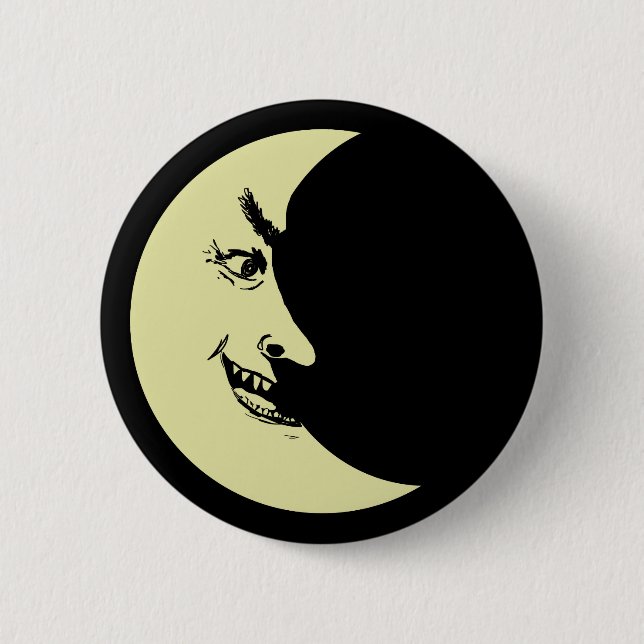 Creepy crescent moon badge (Front)