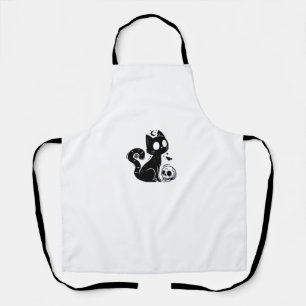 Creepy Cute Black Cat Halloween  Apron