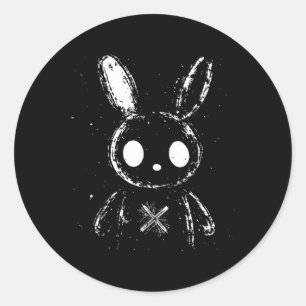 Creepy Cute Bunny Rabbit Alt Goth Grunge Horror Ae Classic Round Sticker