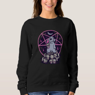 Creepy Cute Bunny With Dead Skulls Sweatshirt