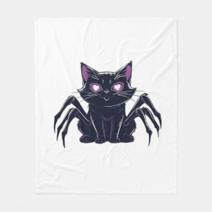 Creepy Cute Cat – Spider Legs & Heart Eyes Classic Fleece Blanket