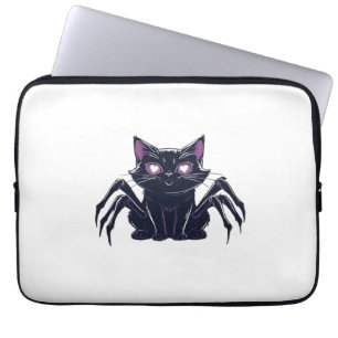 Creepy Cute Cat – Spider Legs & Heart Eyes Classic Laptop Sleeve