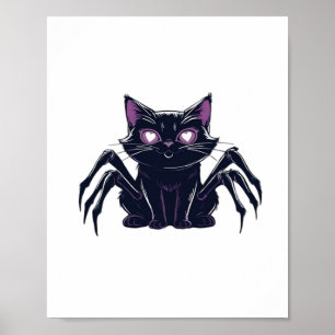 Creepy Cute Cat – Spider Legs & Heart Eyes Classic Poster