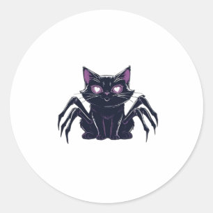 Creepy Cute Cat � Spider Legs & Heart Eyes Classic Round Sticker