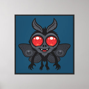 Creepy Cute Cryptid Mothman Monster Canvas Print