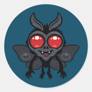 Creepy Cute Cryptid Mothman Monster Classic Round Sticker