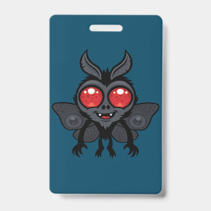 Creepy Cute Cryptid Mothman Monster ID Badge