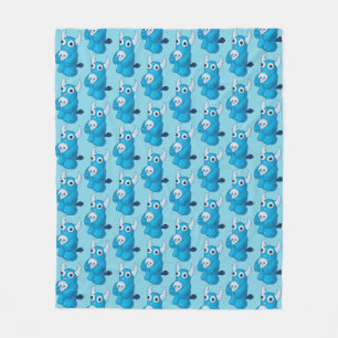 Creepy Cute Demon With Skull Fleece Blanket